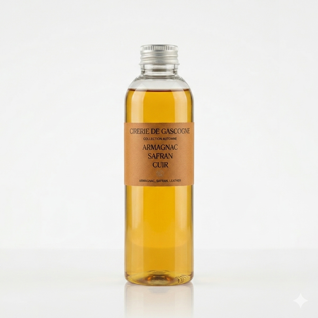 Recharge diffuseur Armagnac Safran Cuir | Cirerie de Gascogne