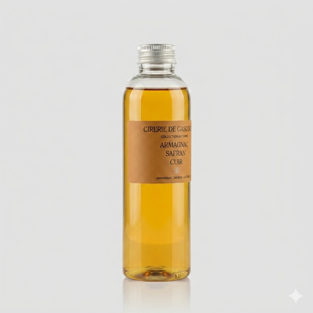 Recharge diffuseur Armagnac Safran Cuir | Cirerie de Gascogne