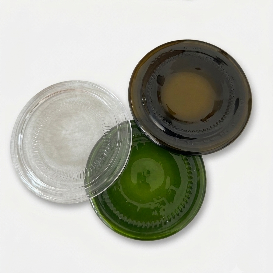 Assortiment des 3 couleurs desous verres plates et culotées