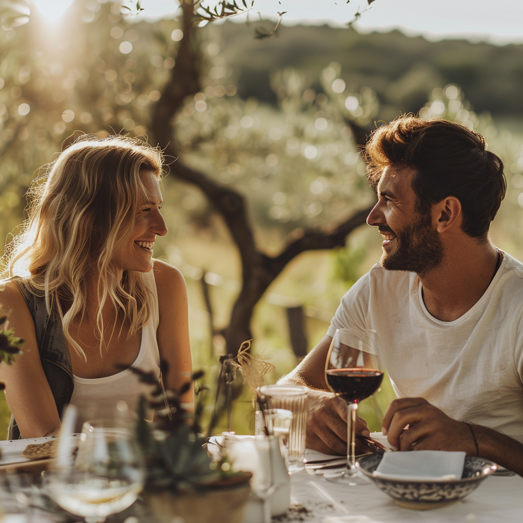 un couple serein pour commander sur vins