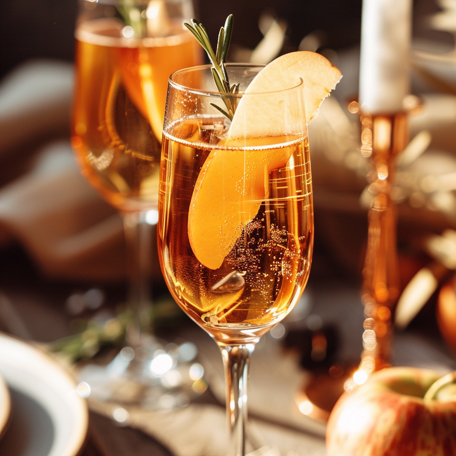 Cocktail pommeau-champagne