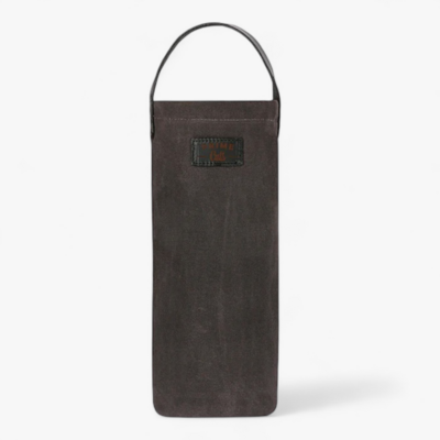 Sac en coton ciré résistant, doublure isolante, anse en cuir végétal. Idéal pour garder vos bouteilles fraîches.