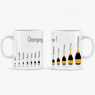 Mug humour bouteilles Champagne/Vins