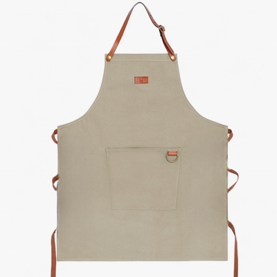 Tablier de Cuisine Taupe en Coton Epais – Femme ou Homme
