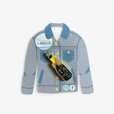 Pin's Champagne/Elégance Œnophile/Métal Doré/Madame La Mouette