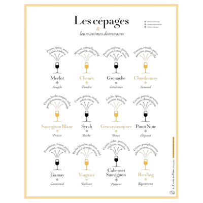 Carte des Cépages, Arômes Dominants – La Carte des Vins SVP