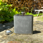 Flasque Alcool Cuir Gris/Flasques à alcool/ 150 ml /COWstyle