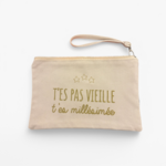Pochette Femme avec Dragonne en Coton-Humour anniversaire