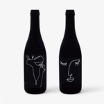 Duo Chaussettes Dégustation Bouteille Vin, Motifs Contemporains