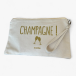 Pochette Coton avec Dragonne Femme,  inscription "Champagne"
