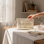Pochette Femme avec Dragonne en Coton-Humour Anniversaire