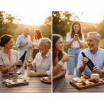 Duo Chaussettes Bouteilles de Vin, Motifs Fête des Pères