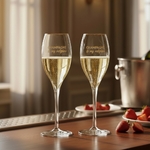 Lot de 6 Flûtes Champagne Originales avec Inscription Dorée