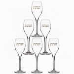 Lot de 6 Flûtes Champagne Originales avec Inscription Dorée