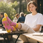 Chaussettes Amusantes pour Femme, Bouteilles de Champagne