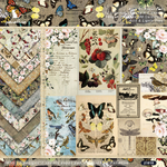 Bloc-de-papier-artisanal-Vintage-12-feuilles-de-papier-de-fond-imprim-fleur-Animal-pour-Scrapbooking