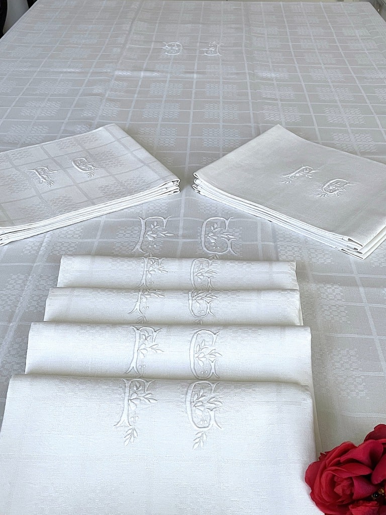 nappe-serviettes-ancienne-linge-de-table-lin