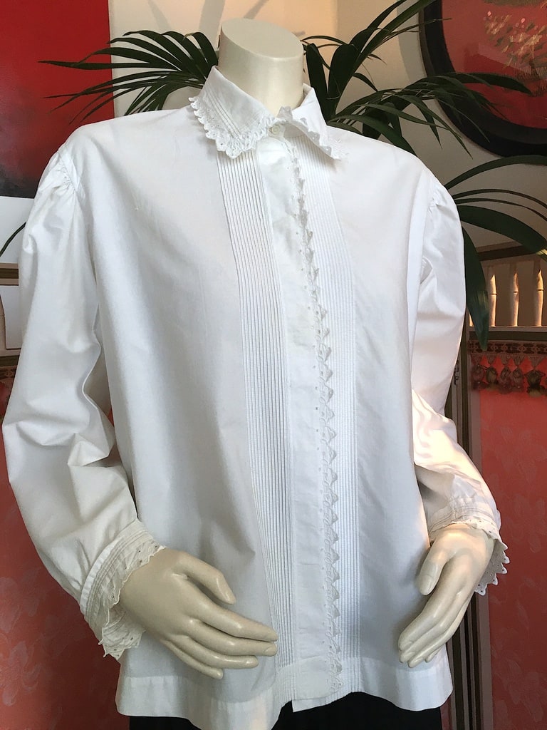 linge-ancienne-blouse-corsage-coton-broderie-anglaise