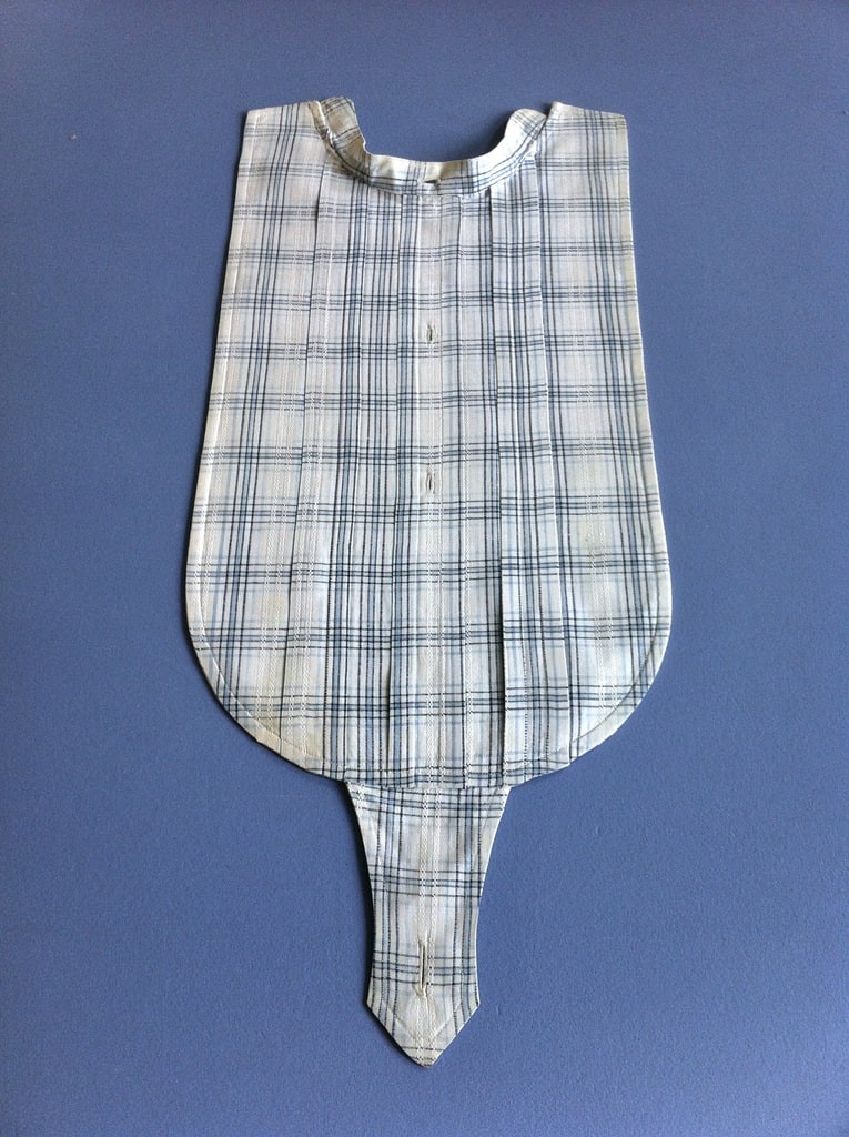 Plastron en coton à rayures fine - Linge ancien - Vers 1900