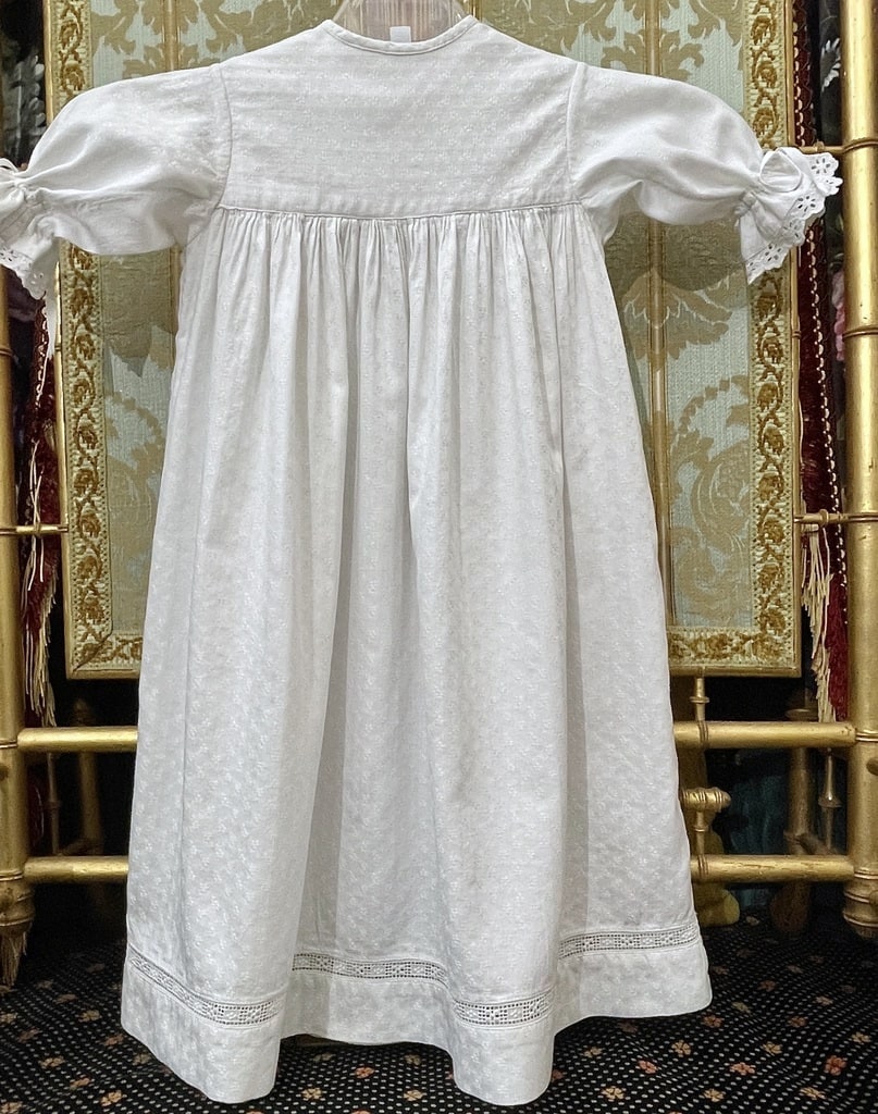 Robe de baptême - Piqué de coton fin avec entre-deux - Vintage