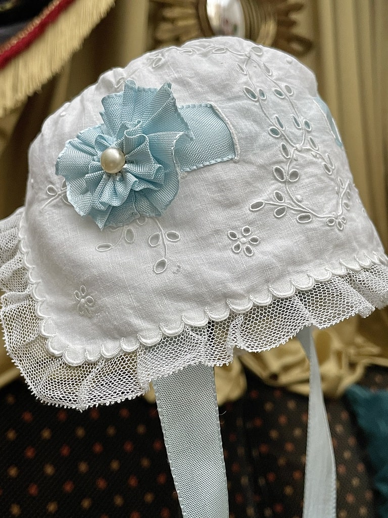 bonnet-ancien-bebe-beguin-bapteme-berceau-layette-dentelle