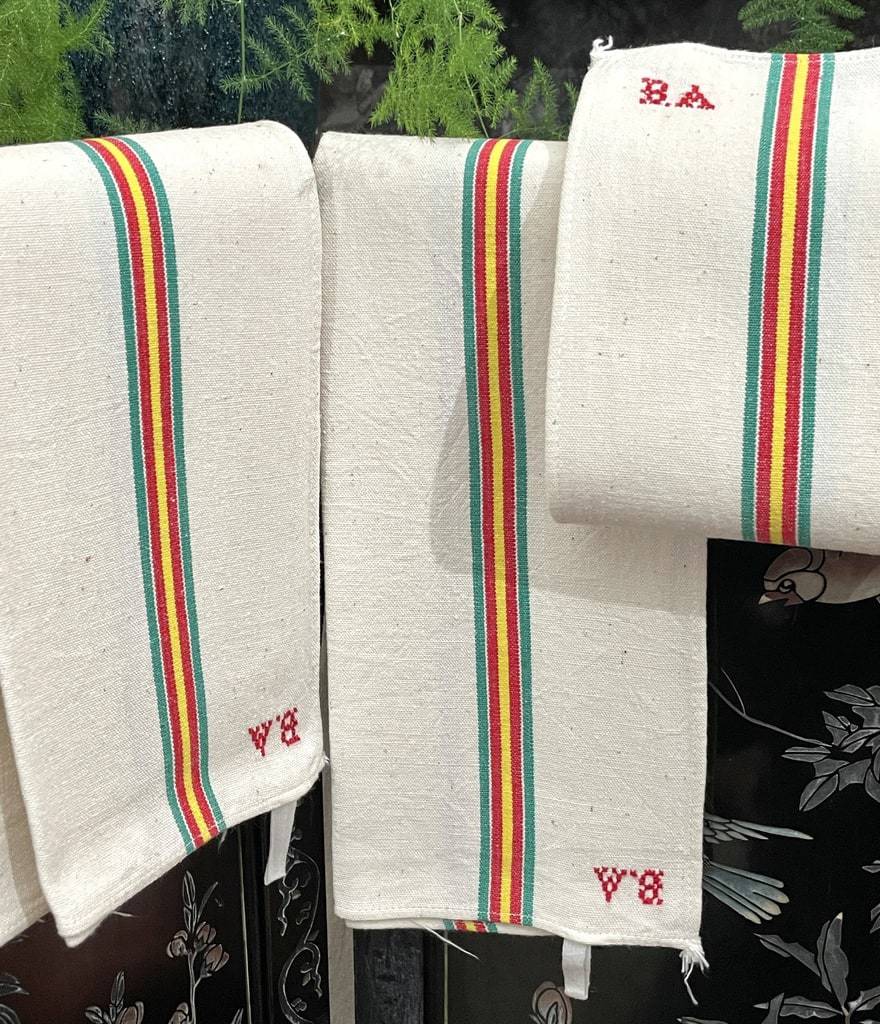torchons-anciens-metis-monogramme-ba-metis-linge-de-cuisine-antiquite-brocante-vintage-1950