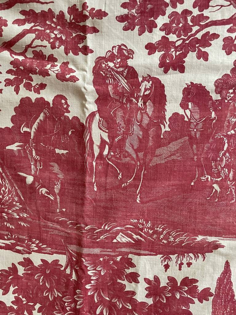 dessus-de-lit-henri-iv-coton-toile-de-nantes-jouy-impression-plaque-cuivre-rouge-garance-linge-ancien
