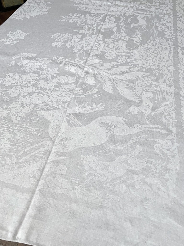 Serviette De Table Vintage Chasse à Courre - 43x45 Cm - Années 60/70