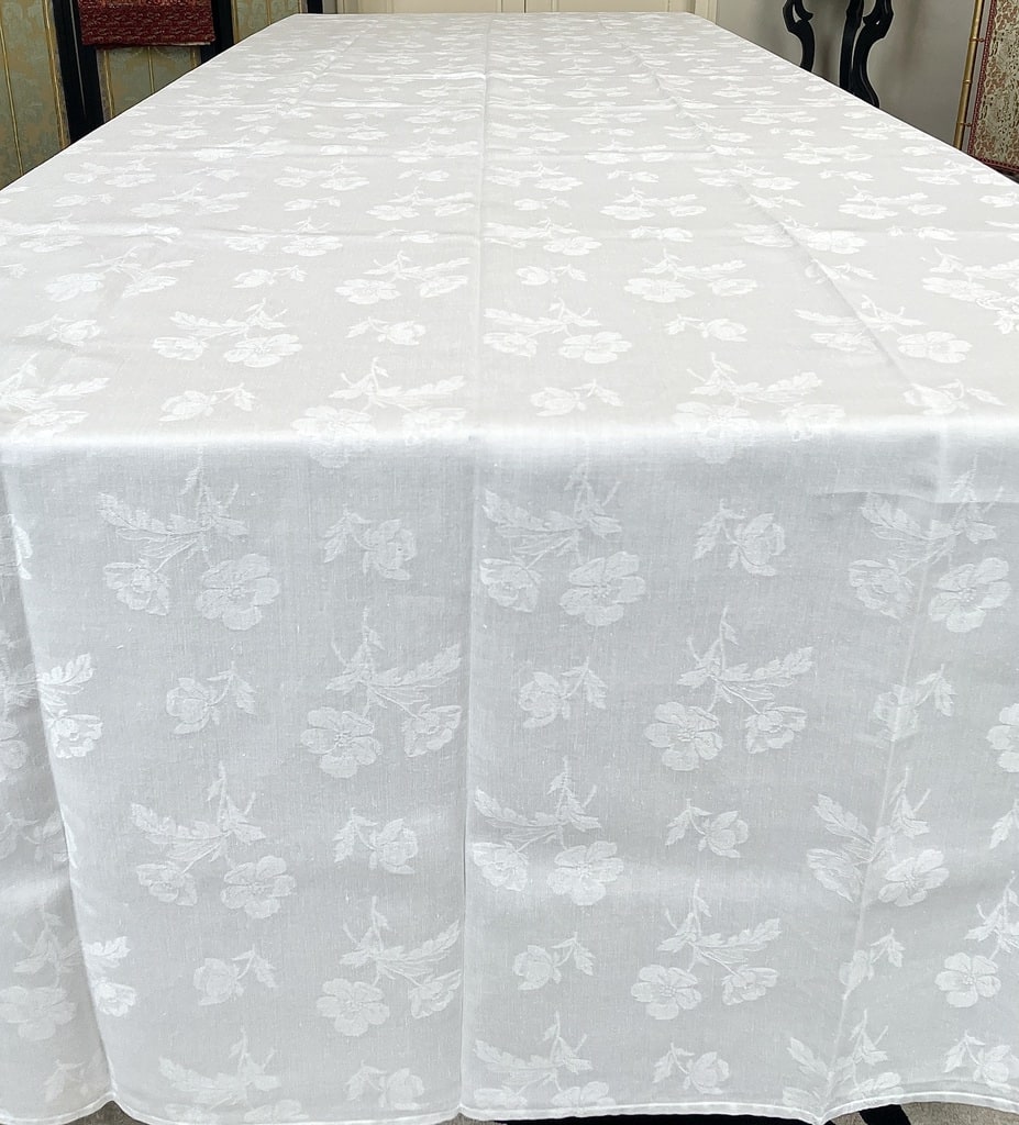 linge-ancien-art-de-la-table-nappe-monogramme-b-decor-fleurs-damasse-lin-antiquite-brocante-trousseau-diner-fetes