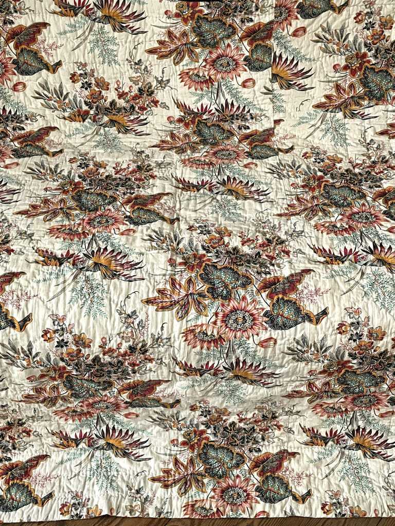 linge-de-lit-ancien-couverture-piquee-provencale-coton-imprime-toile-indienne-boutis-antiquite-brocante