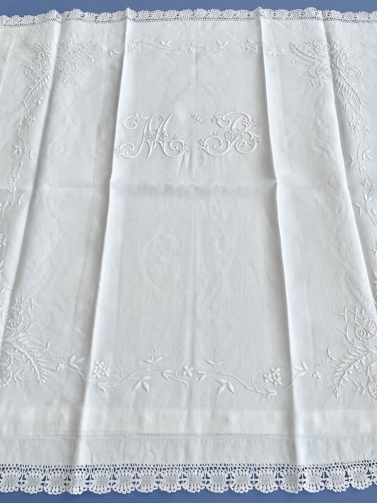 Taie D'oreiller Vintage 36x36 Cm - Crochet, Tricot, Broderie Main En Laine