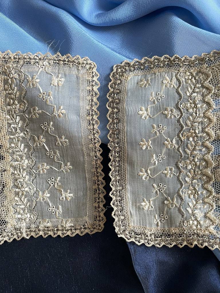 linge-ancien-poupee-manchettes-tulle-soie-broderie-dentelle-antiquite-brocante