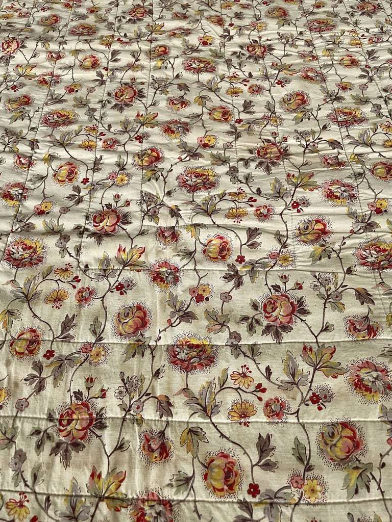 linge-ancien-provençal-couverture-edredon-pique-de-coton-marseillais-tissus-imprime-antiquite-brocante-quilt-fait-main