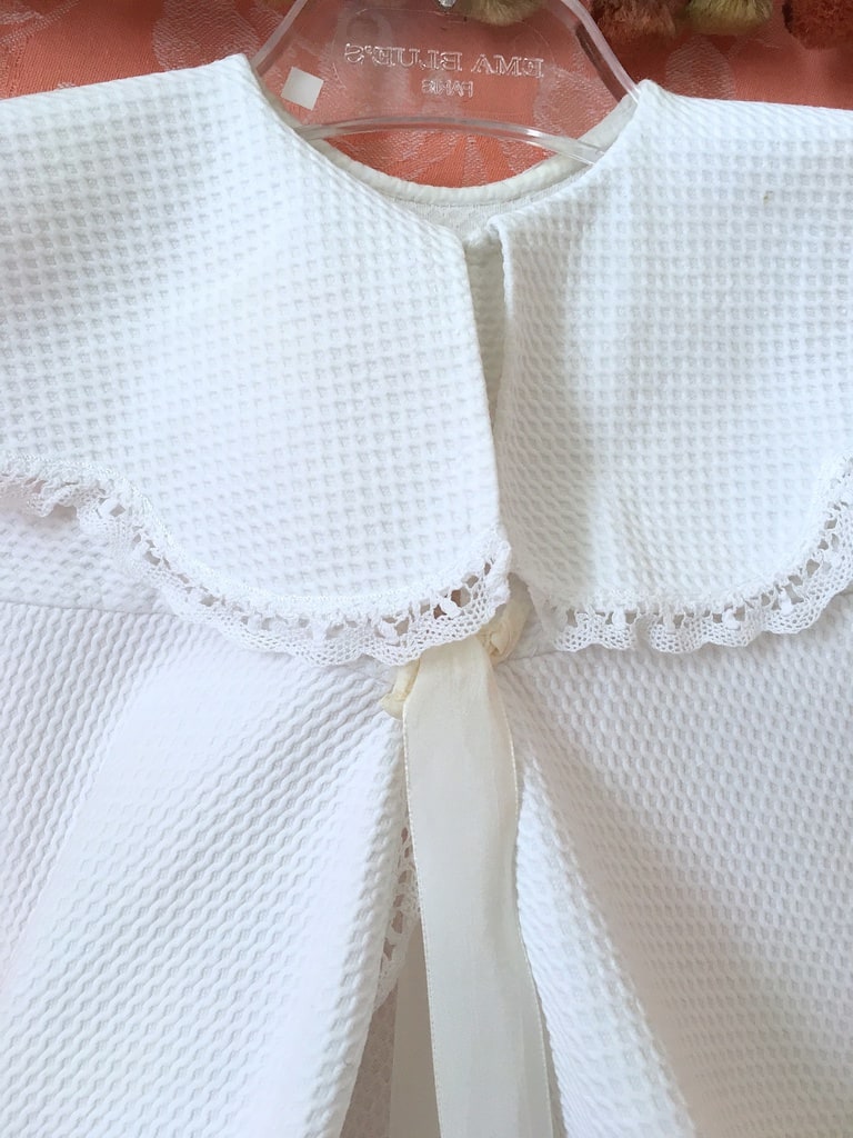 Gilet Ancien Édouardien Ivoire En Lin Piqué - Années 1900 - Original 4 Poches