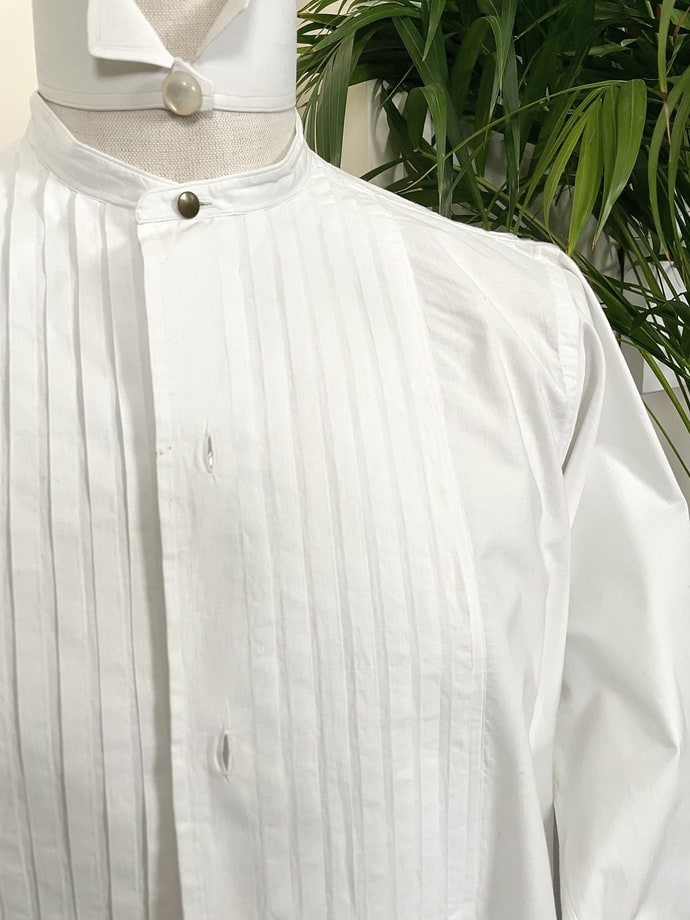 linge-ancien-mode-homme-chemise-smoking-soiree-bal-diner-chic-plastron-plis-antiquite-brocante-vintage-1900