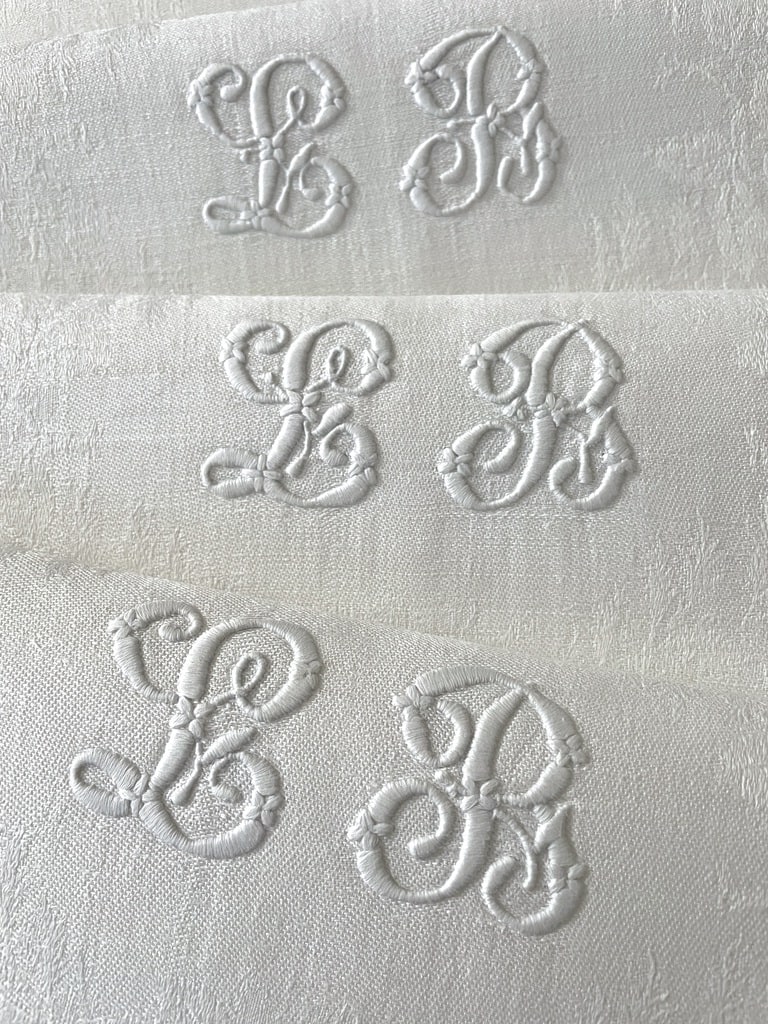 linge-ancien-brode-main-nappes-serviettes-services-de-table-lin-damasse-coton-trousseau-napoleon-fin-19eme-antiquite-brocante-vintage-