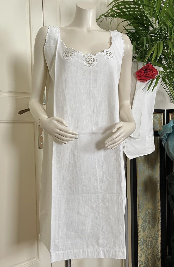 chemise-de-jour-coton-percale-monogramme-linge-ancien-antiquite-brocante-mode-femme-1900-vintage