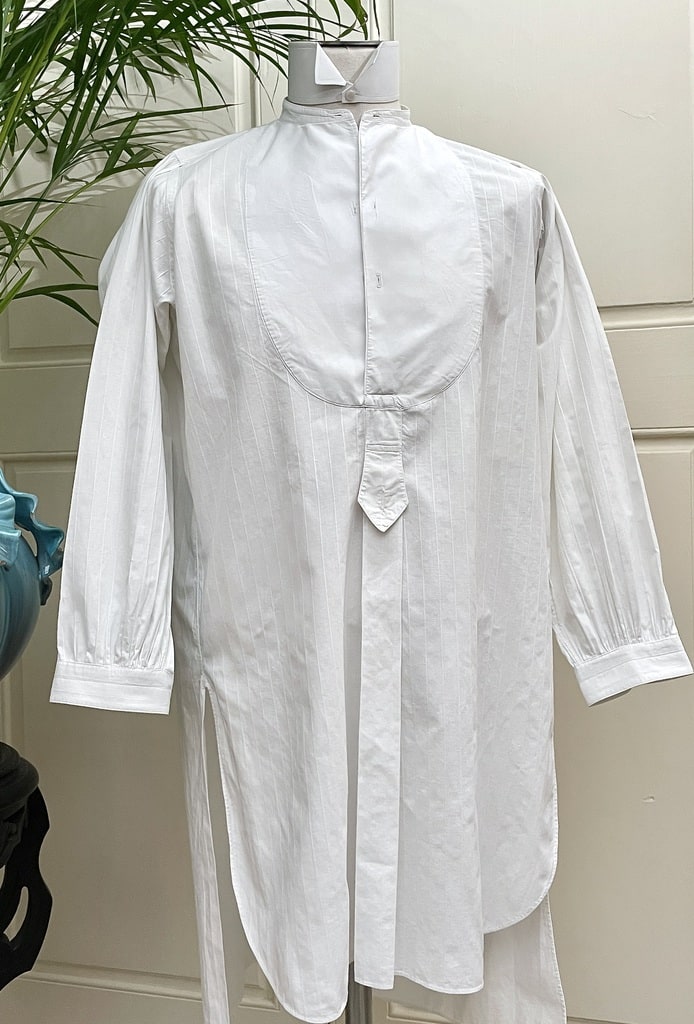 chemise-smocking-soiree-homme-plastron-linge-ancien-mode-époque-1900-antiquite-brocante-vintage-retro-liquette