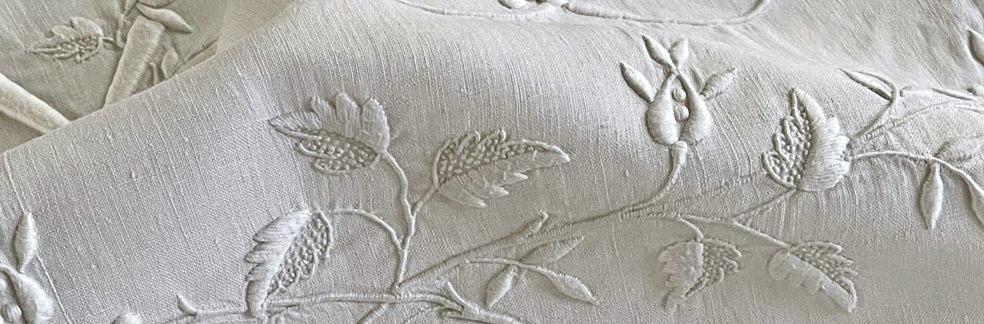 linge anien draps couvertures lin broderie blanche antiquite