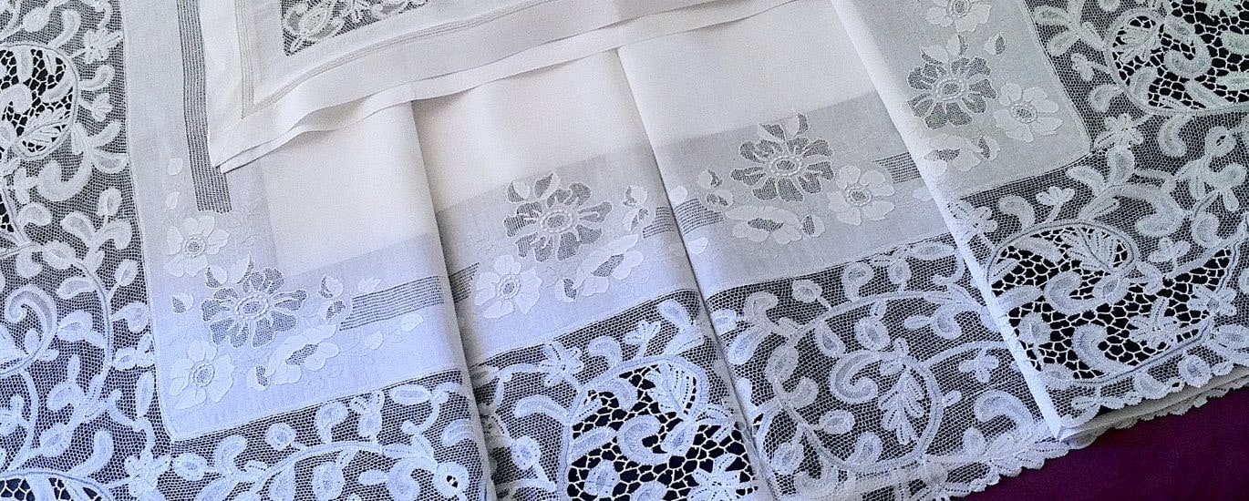 linge ancien nappe serviette drap torchon lin coton metis