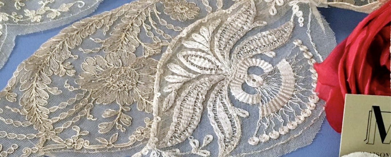 dentelle ancienne couture mode costumiere creation fil de soie lin