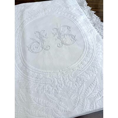 Couverture de mariage provençale monogramme JB  fin XIXème