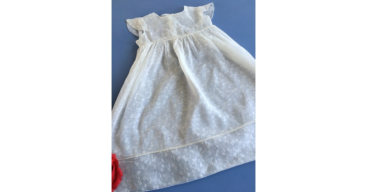 Ancien Fond De Robe Fillette – Linge Vintage Début XXe Coton Blanc