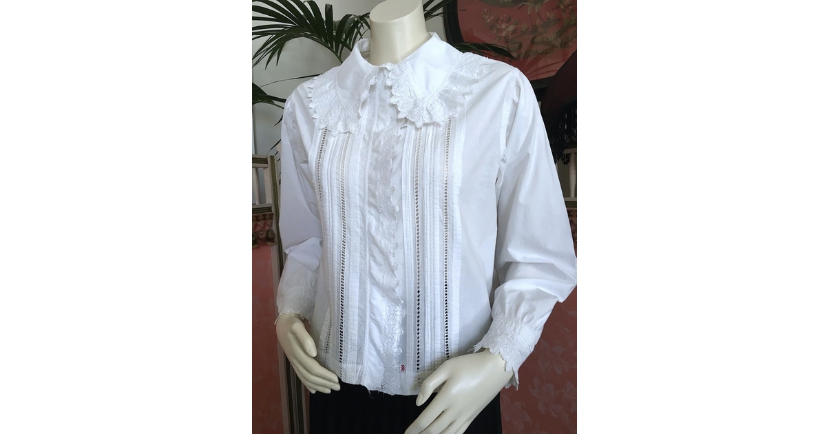 CHEMISE DROIT COL ROND EN COTON VANNES - SOEUR pour FEMME