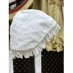 linge-ancien-bebe-beguin-bonnet-coton-brode-rayonne-soie-frange-antiquite