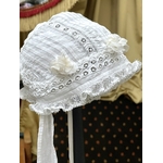 linge ancien bonnet beguin coiffe bapteme dentelle tulle brode main collection