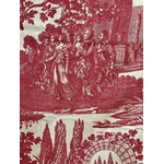 toile-de-nantes-impression-plaque-cuivre-coton-rouge-henri-iv-debut-19ème-personnages-indienne-linge-ancien