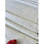 linge-ancien-drap-lin-broderie-blanche-monogramme-lp-feston-fleurs-jours-riviere-antiquite-brocante