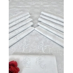 linge-ancien-service-de-table-en-lin-damasse-initiales-lc-broderie-blanche-xixeme-antiquite-brocante
