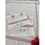serviettes-visage-toilette-invite-linge-ancien-antiquite-brocante-monogramme-ab-liteaux-rouges-coton